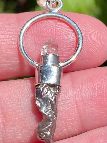 Herkimer Diamond and Meteorite Campo del Cielo Pendant - Morganna’s Treasures 