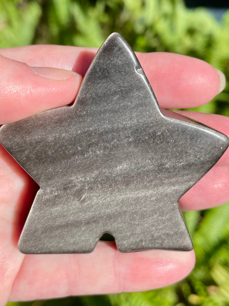 Silver Sheen Obsidian Starman Wish Buddy - Morganna’s Treasures