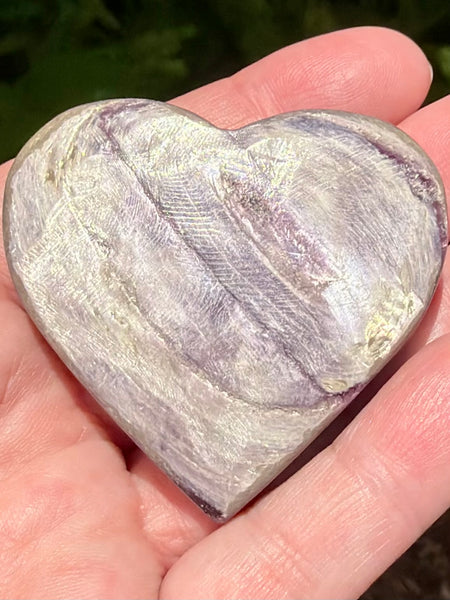 Purple Mica Heart Palm Stone - Morganna’s Treasures