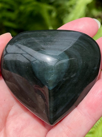 Rainbow Obsidian Heart Palm Stone - Morganna’s Treasures 