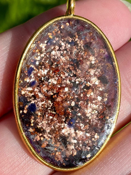 Copper, Black Obsidian & Quartz Cat Orgonite Pendant - Morganna’s Treasures 