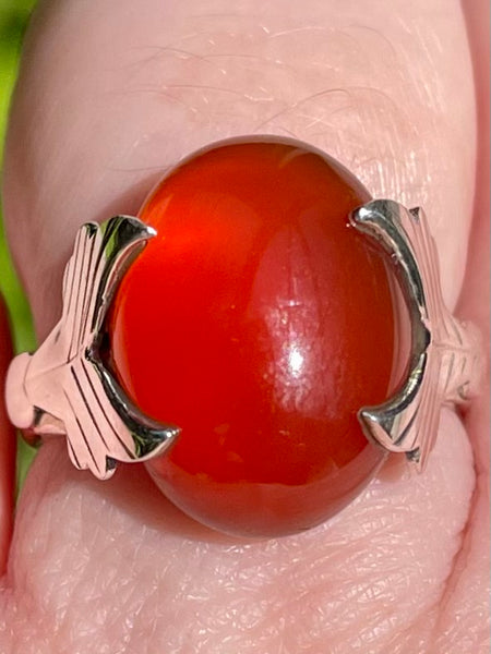 Beautiful Carnelian Leaf Ring Size 7 - Morganna’s Treasures 