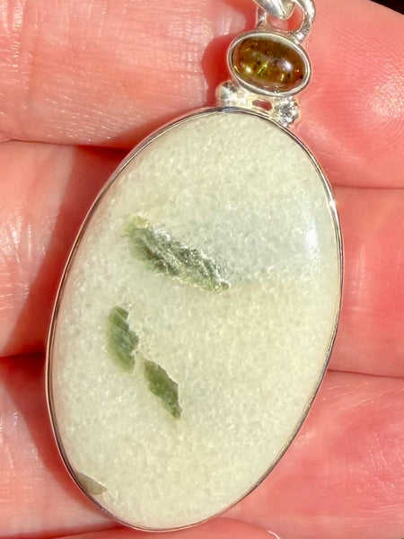 Green Tourmaline in Quartz and Green Tourmaline Pendant - Morganna’s Treasures