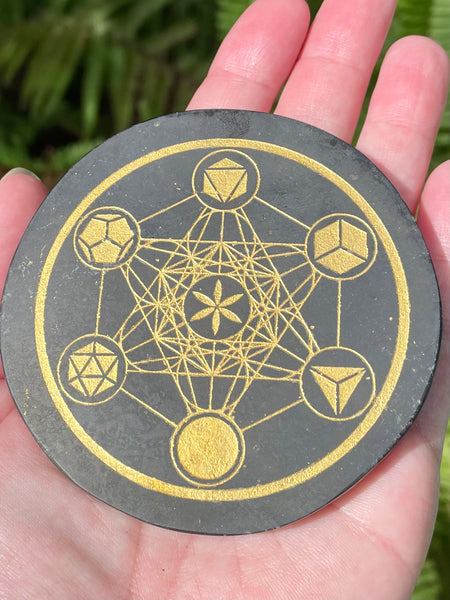 Shungite Sacred Geometry Charging Plate - Morganna’s Treasures