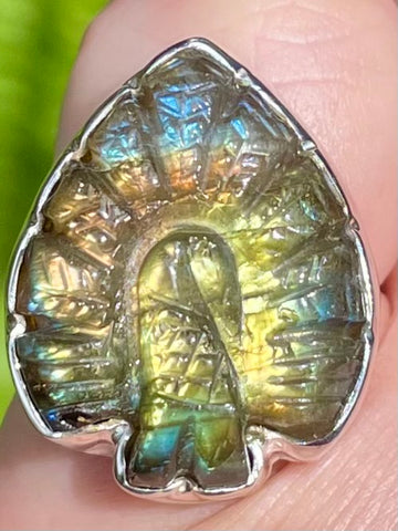 Gorgeous Labradorite Peacock Ring Size 6 - Morganna’s Treasures 