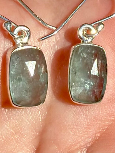 Faceted Aqua Kyanite Earrings