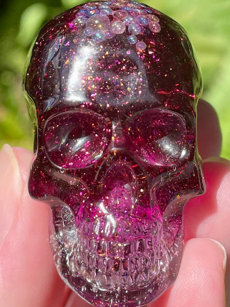 Pink Glitter Resin Skull - Morganna’s Treasures