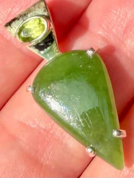 Nephrite Jade and Peridot Pendant