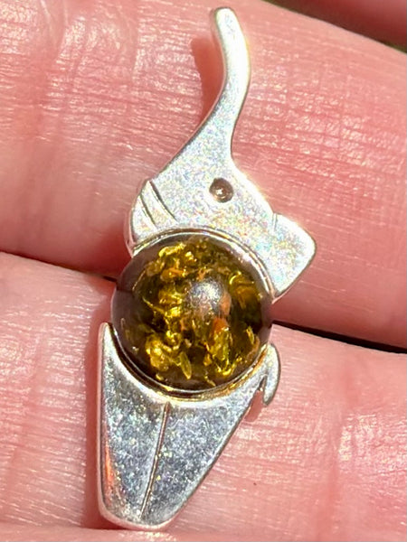 Amber Elephant Pendant