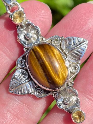 Tigers Eye and Citrine Pendant - Morganna’s Treasures 