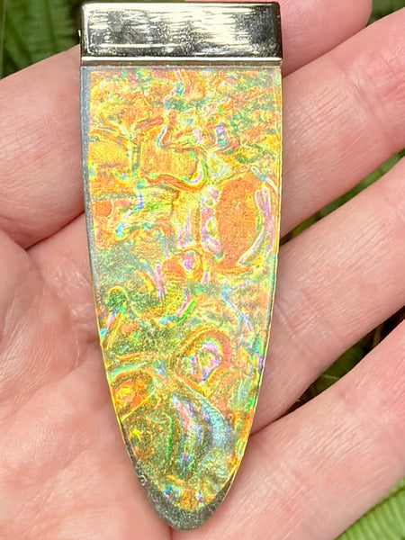 "Radiance" Citrine, Moonstone, Obsidian, Orange Calcite, Green Calcite, Aluminum & Quartz Orgonite Pendant - Morganna’s Treasures