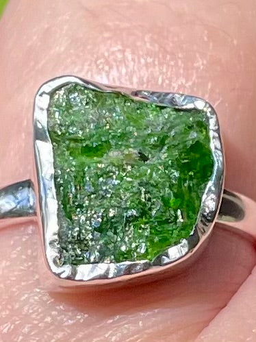 Rough Chrome Diopside Ring Size 8 - Morganna’s Treasures 