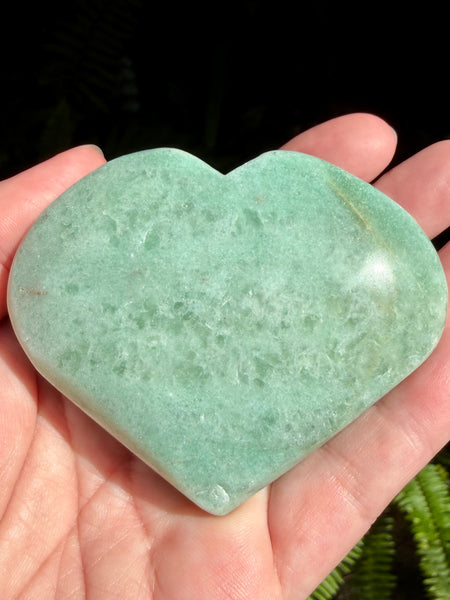 Large Green Aventurine Carved Heart