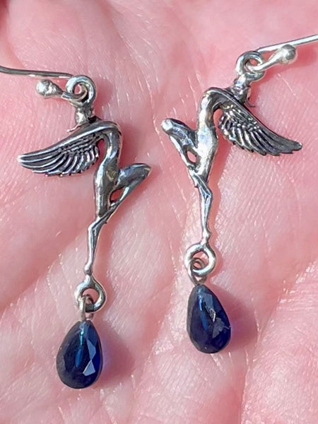 Blue Sapphire Fairy Earrings - Morganna’s Treasures