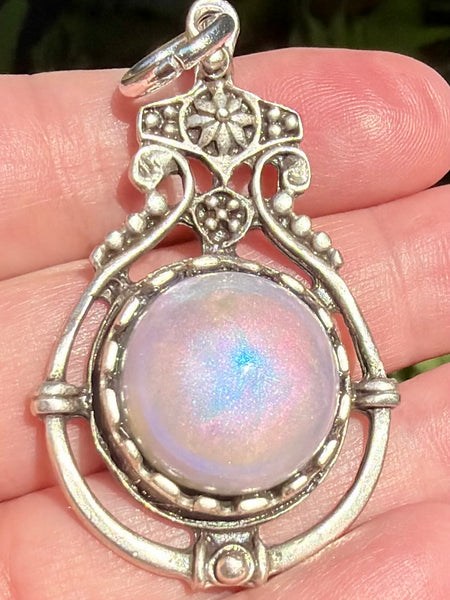 "Enchantment" Citrine, Smoky Quartz, Moonstone, Rainbow Hematite, Selenite, Clear Quartz and Aluminum Orgonite Pendant - Morganna’s Treasures