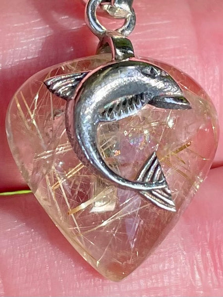 Rutilated Quartz Dolphin Pendant - Morganna’s Treasures 