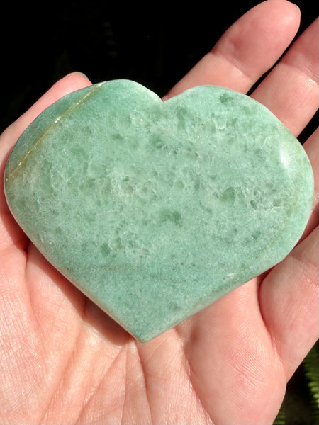 Large Green Aventurine Carved Heart