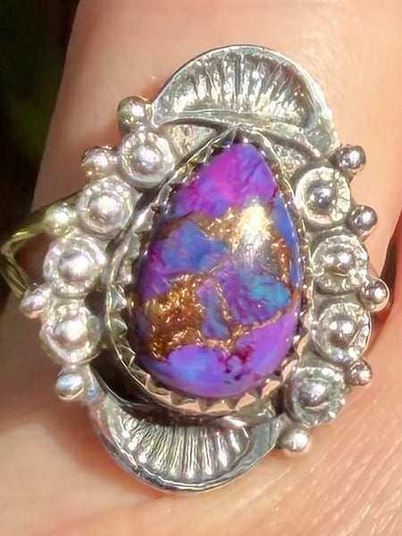 Purple Copper Turquoise Ring Size 7 - Morganna’s Treasures