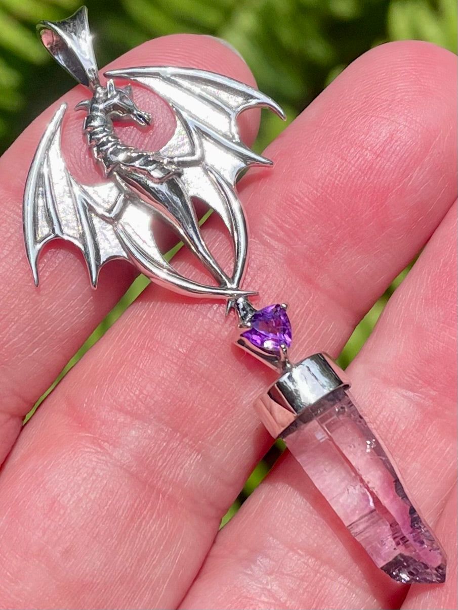 Rare Vera Cruz Amethyst and Amethyst Dragon Pendant - Morganna’s Treasures 