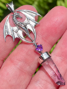 Rare Vera Cruz Amethyst and Amethyst Dragon Pendant - Morganna’s Treasures 