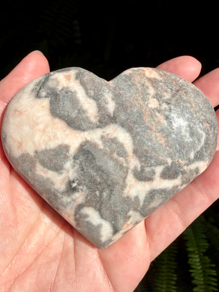 Large Zebra Jasper Carved Heart