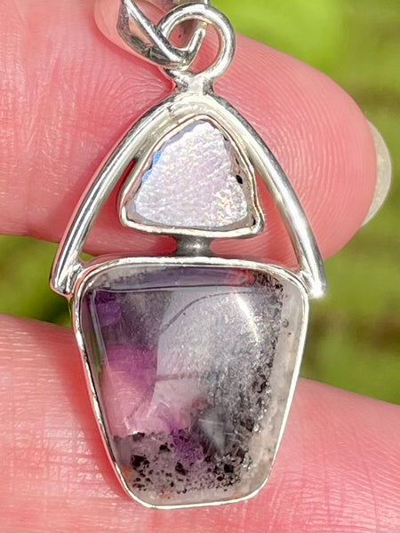 Auralite 23 and Rainbow Moonstone Pendant - Morganna’s Treasures 