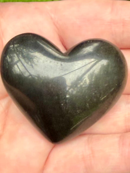 Black Obsidian Heart Palm Stone