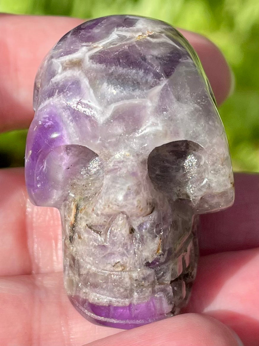 Carved Purple Amethyst Skull - Morganna’s Treasures 