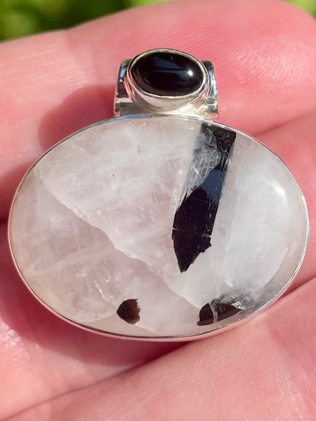 Tourmanilated Quartz and Black Onyx Pendant - Morganna’s Treasures 