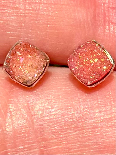 Red Quartz Druzy Earrings