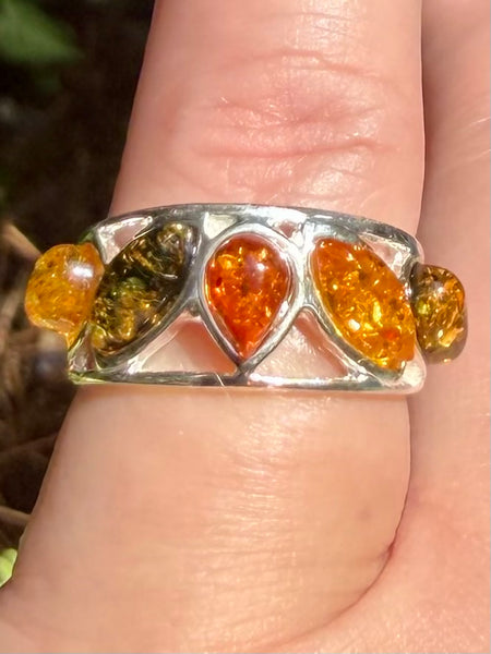 Baltic Amber Ring Size 6