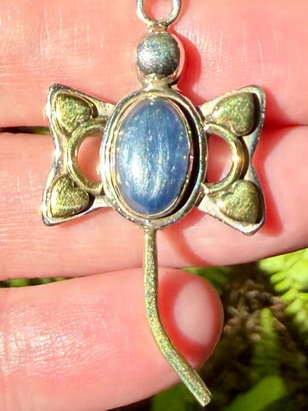 Blue Kyanite Dragonfly Pendant
