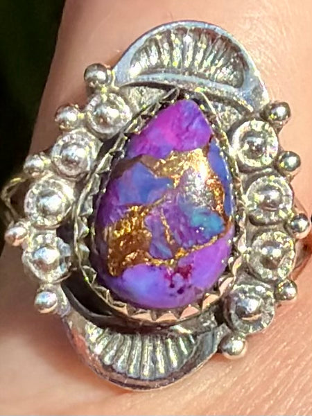 Purple Copper Turquoise Ring Size 7 - Morganna’s Treasures