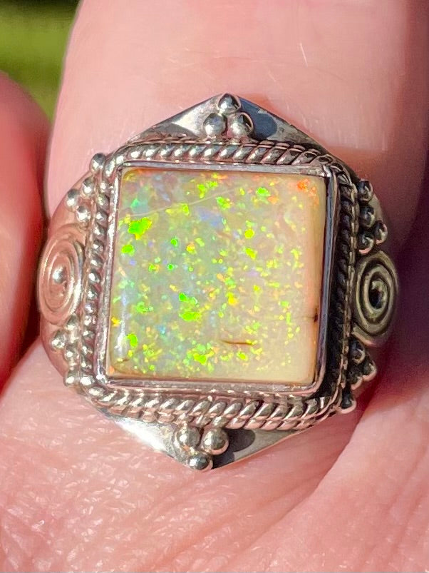 Sterling Opal Ring Size 7.5