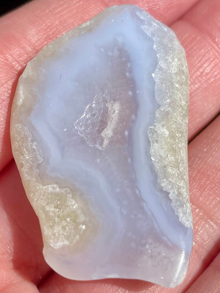 Blue Lace Agate Palm Stone from Africa - Morganna’s Treasures