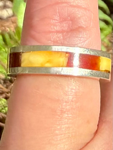Egg Yolk Baltic Amber Ring Size 5
