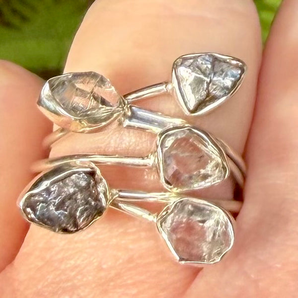 Herkimer Diamond and Meteorite Ring Size 8.5 - Morganna’s Treasures