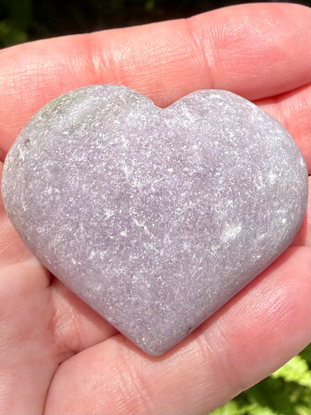 Rough Lepidolite Carved Heart