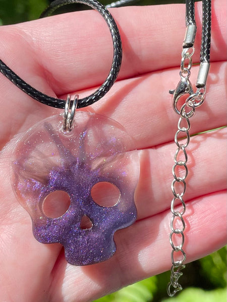 Sparkly Resin Skull Necklace - Morganna’s Treasures