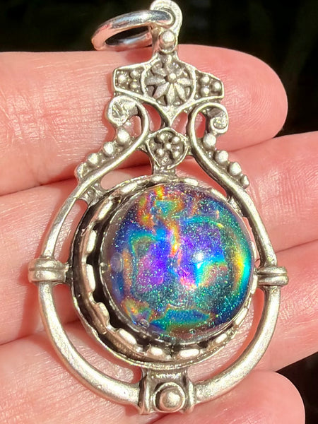 "Guardian's Shield" Thulite, Obsidian, Smoky Quartz, Black Tourmaline, Selenite, Aluminum & Quartz Orgonite Pendant