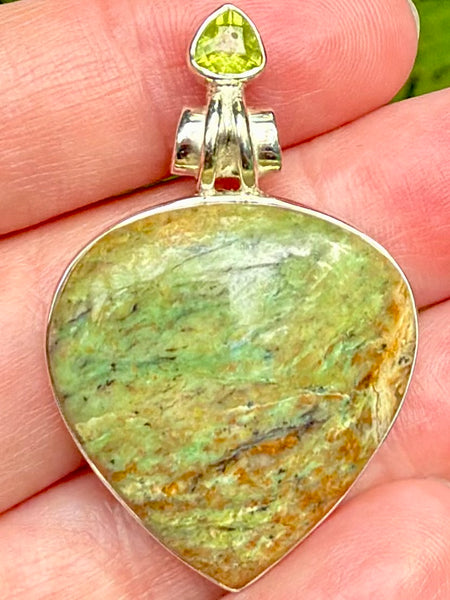 Chrome Chalcedony and Peridot Pendant - Morganna’s Treasures
