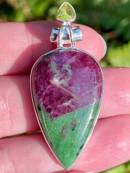 Ruby in Zoisite and Peridot Pendant - Morganna’s Treasures 