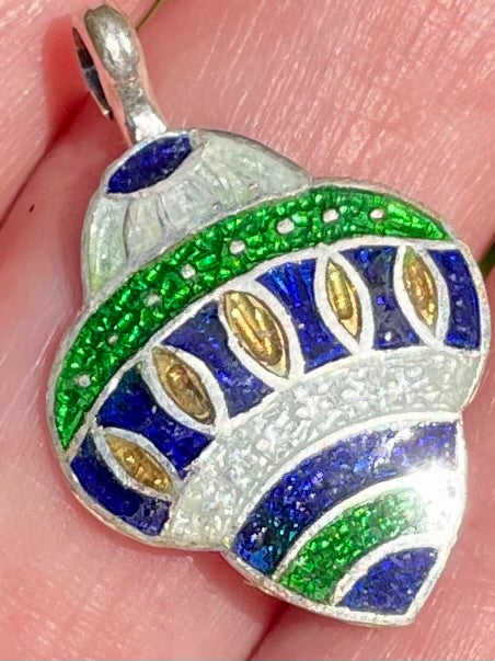 Meena Hand Painted Silver Pendant - Morganna’s Treasures