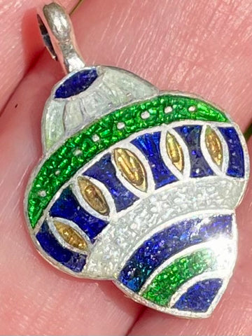 Meena Hand Painted Silver Pendant - Morganna’s Treasures