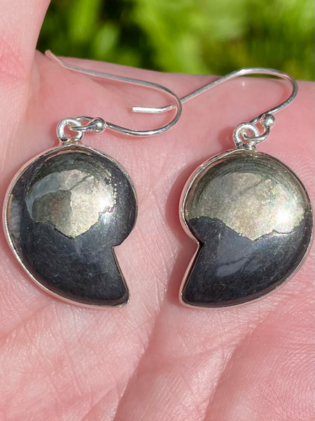 Pyrite in Magnetite (Healer's Gold) Earrings - Morganna’s Treasures