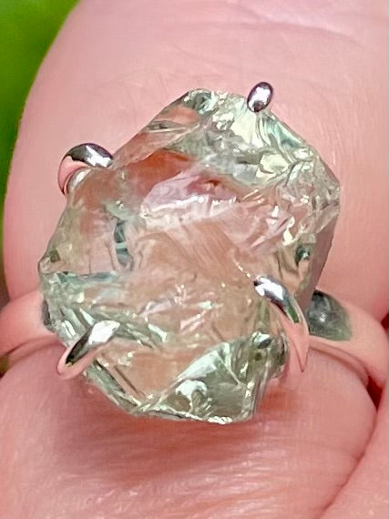 Rough Green Amethyst (Prasiolite) Ring Size 6 - Morganna’s Treasures 