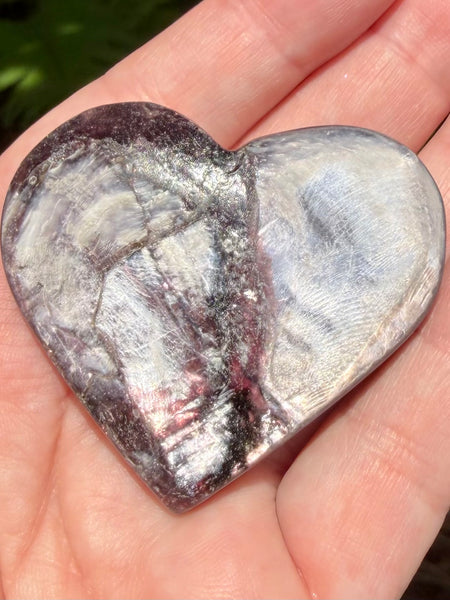 Purple Mica Heart Palm Stone - Morganna’s Treasures