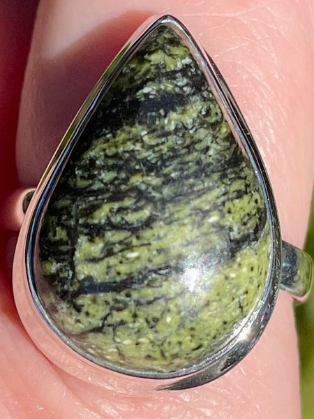 Forest Green Jasper Ring Size 10