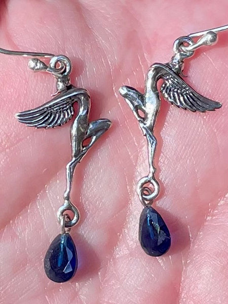 Blue Sapphire Fairy Earrings - Morganna’s Treasures