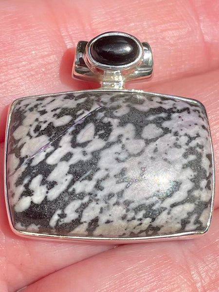 Snowflake Obsidian and Black Onyx Pendant - Morganna’s Treasures 